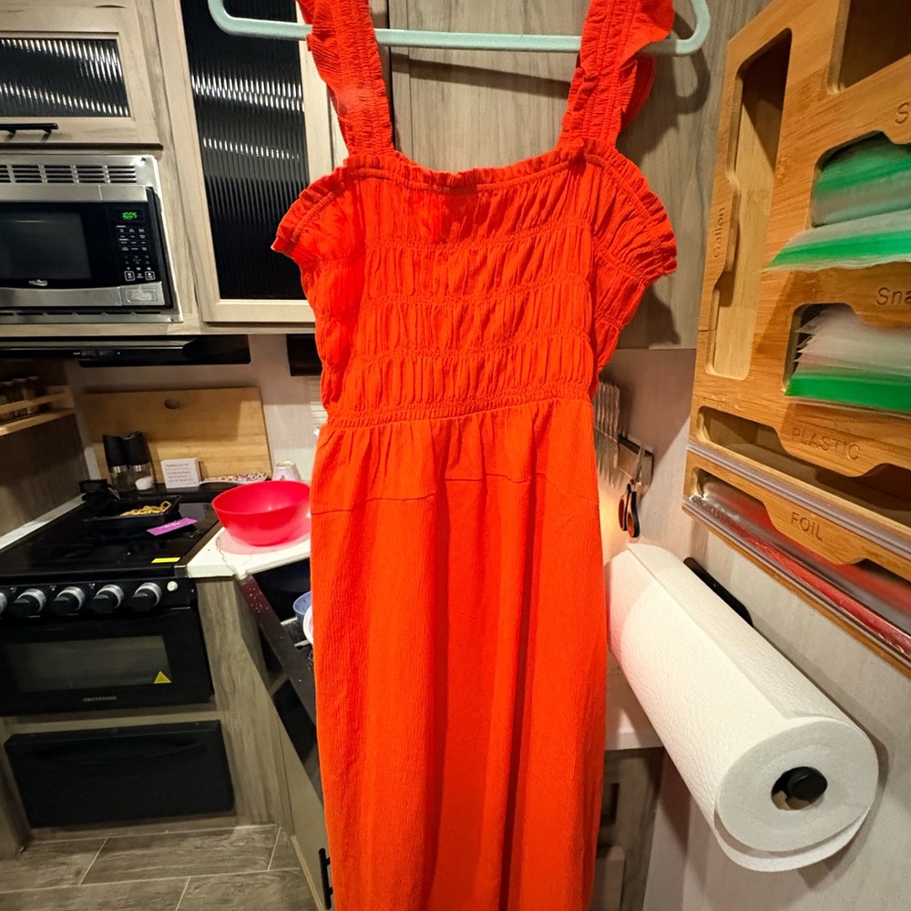 Old Navy Bright Orange Maxi Dress